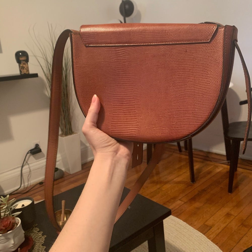 Brown leather REISS cross body bag
